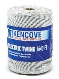 Kencove Electric Twine, 6SS - White, 1,640'