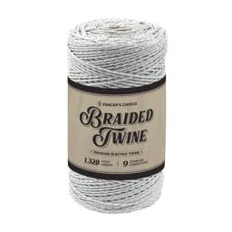 Fencer's Choice Braided Electric Twine, 9SS, White, 1,320' - White, 1,320'