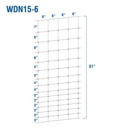 Fixed-Knot Woven Wire, 15/61"/6", 12½ Ga, 330' Roll - 330' Roll