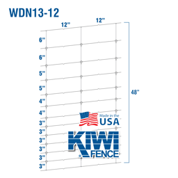 Kiwi Fixed-Knot Woven Wire, 13/48"/12" - 330' Roll