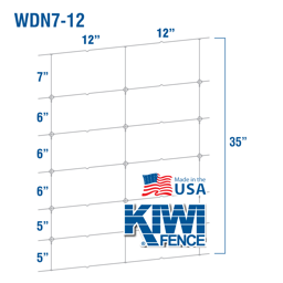 Kiwi Fixed-Knot Woven Wire, 7/35"/12" - 330' Roll
