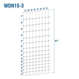 Fixed Knot Woven Wire, 15/61"/3" 200', 200' Roll - 200' Roll