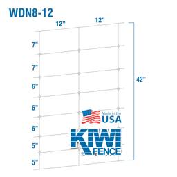 Kiwi Fixed-Knot Woven Wire, 8/42"/12" - 330' Roll