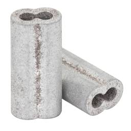 Kiwi Crimp Sleeve- Aluminum, Long, Gritted, 2-3 slot, Pack of 100 - 2-3 slot / 100 ea