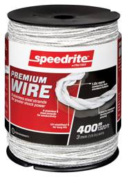 Speedrite Electric Twine, 9SS, White, 1,320-ft - White, 1,320'