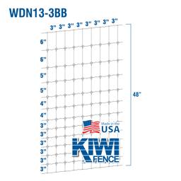 KIWI Fixed Knot Woven Wire, 13/48"/3" 200', 200' Roll - 200' Roll