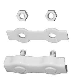 Two-Bolt Rope Clamp - White, Pack of 3 - Pack of 3