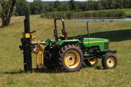 KIWI Tractor-Mounted Post Driver - 12' Tall Beam