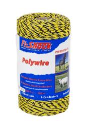 Fi-Shock Polywire, 6 SS, Black & Yellow, 656-ft - Black & Yellow, 656'