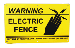 Kencove Fence Sign -Plastic - Kencove Fence Sign -Plastic