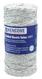 Fencer's Choice Braided Electric Twine, 9SS, White, 1,320' - White, 1,320'